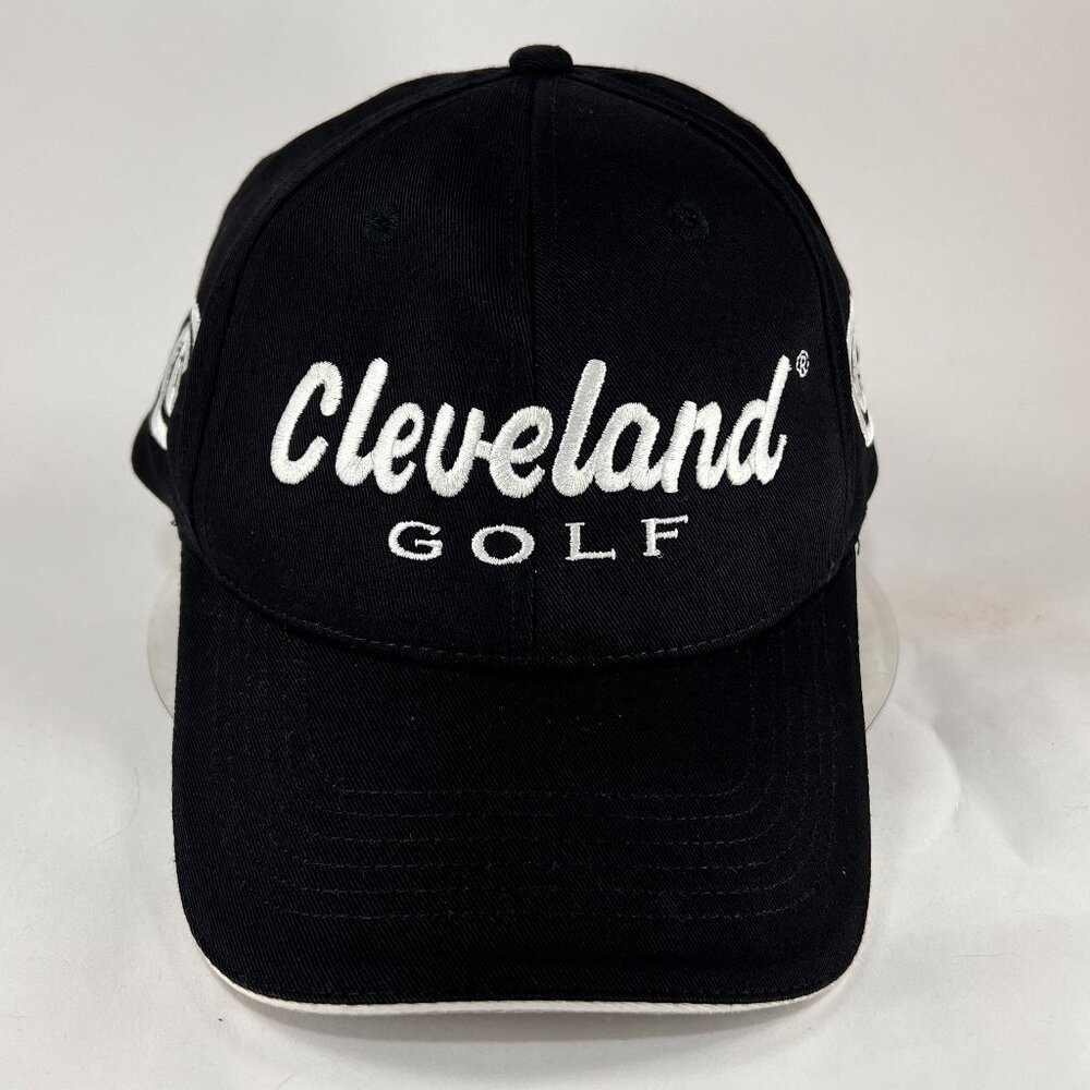 Cleveland Golf Strap Back Cap Hat Black Athletic Golfing Adult Tour Series Mens